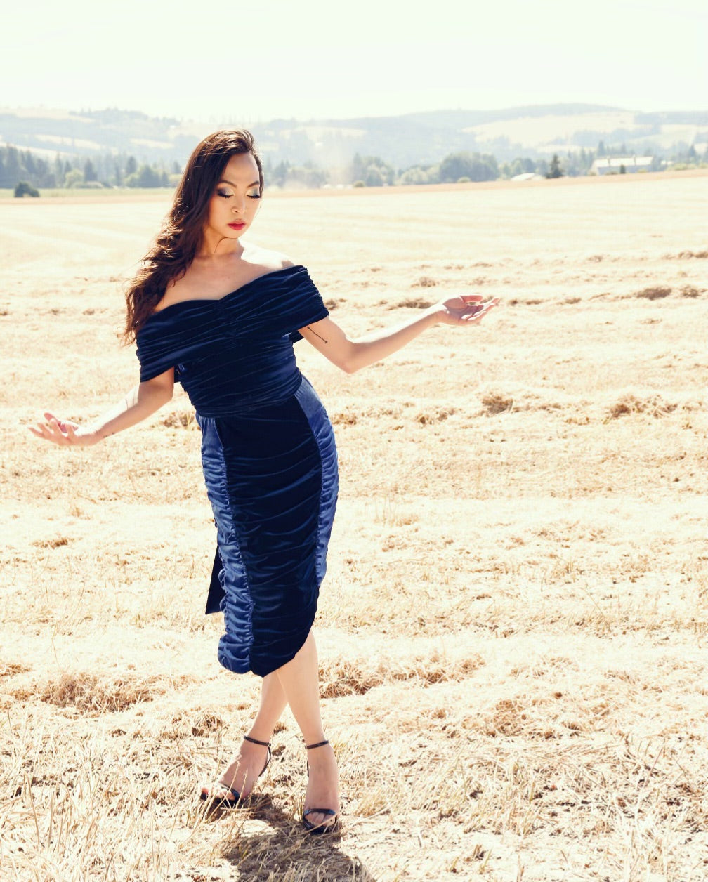 Tornado Velvet Wrap Dress