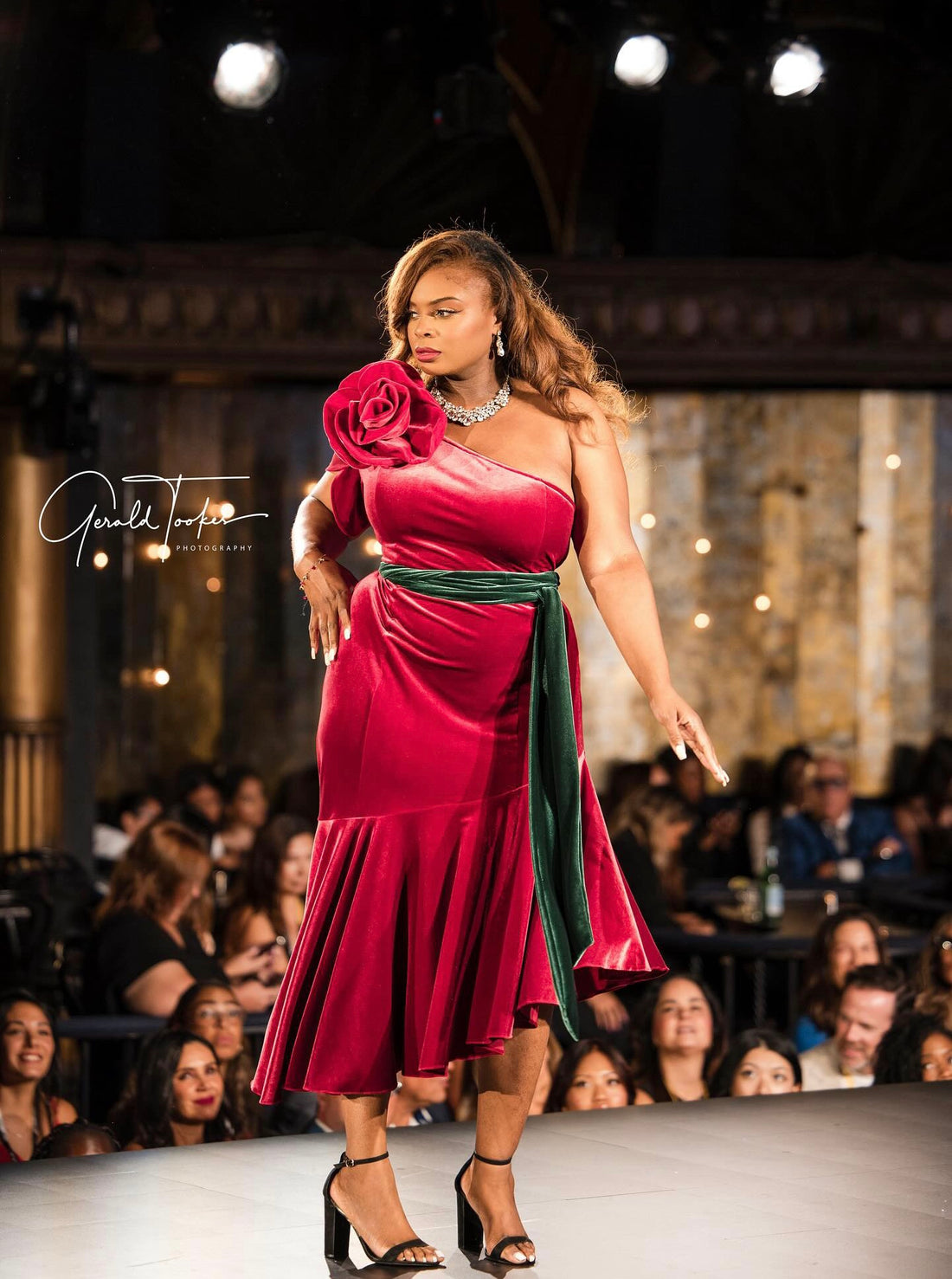 Roses Red Velvet Dress