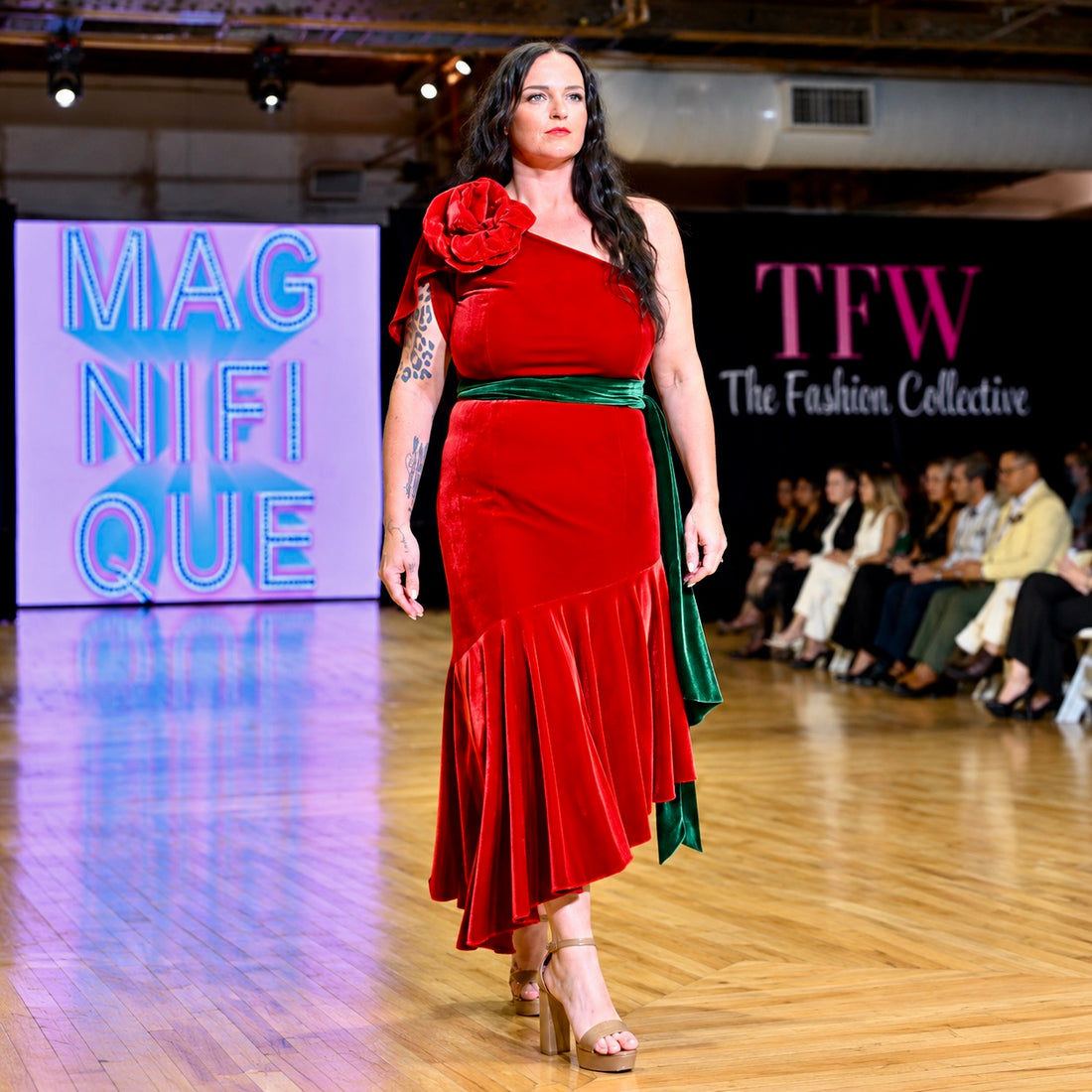 Roses Red Velvet Dress