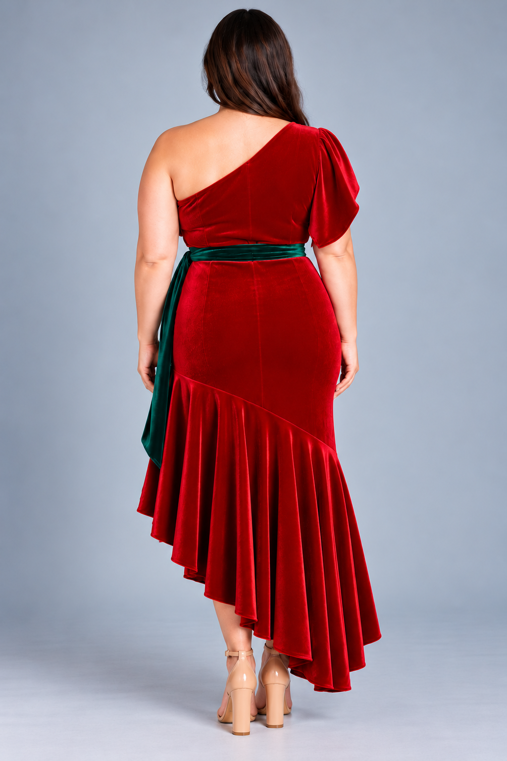 Roses Red Velvet Dress
