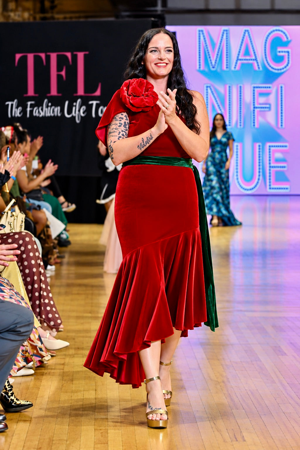 Roses Red Velvet Dress