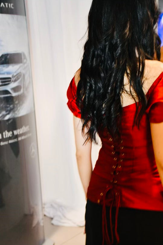 Red Rose Lace-Up Eco-Friendly Corset Top (Free Shipping!)