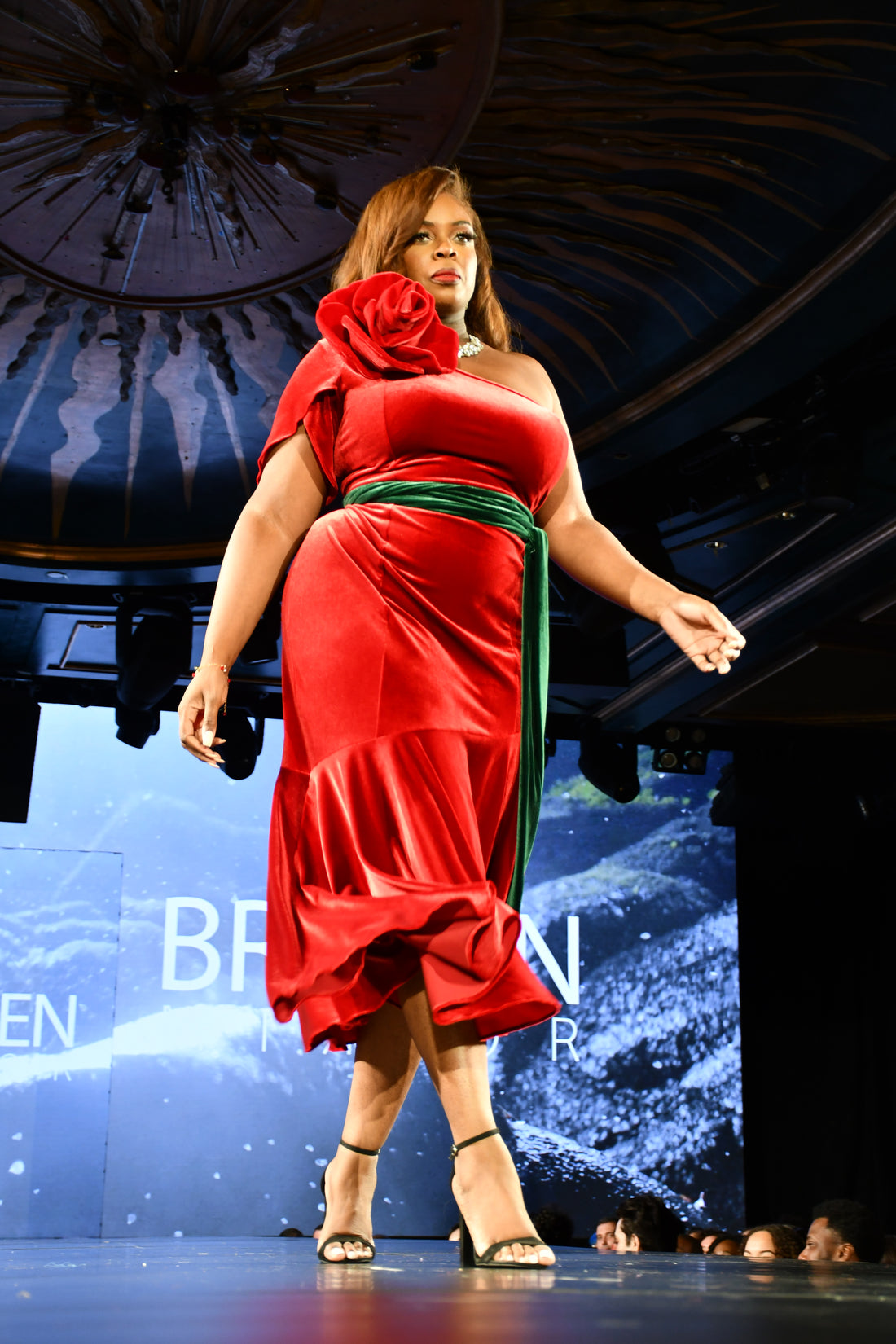 Roses Red Velvet Dress